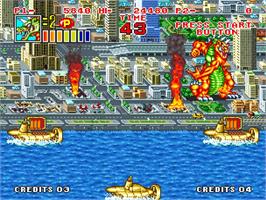 In game image of King Of The Monsters 2 - The Next Thing on the SNK Neo-Geo AES.