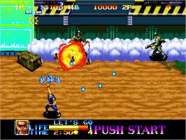 In game image of Ninja Commando on the SNK Neo-Geo AES.