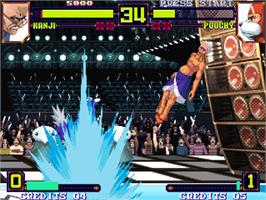 In game image of Power Instinct Matrimelee on the SNK Neo-Geo AES.