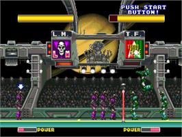 In game image of Power Spikes 2 on the SNK Neo-Geo AES.