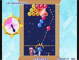 In game image of Puzzle De Pon! R! on the SNK Neo-Geo AES.