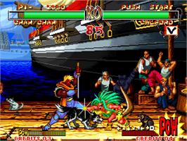In game image of Samurai Shodown 2 on the SNK Neo-Geo AES.