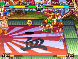 In game image of Super Dodge Ball on the SNK Neo-Geo AES.