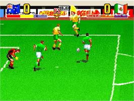 In game image of Ultimate 11: SNK Football Championship on the SNK Neo-Geo AES.