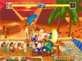 In game image of World Heroes Perfect on the SNK Neo-Geo AES.