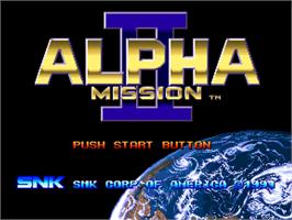 Title screen of Alpha Mission 2 on the SNK Neo-Geo AES.