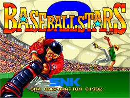 Title screen of Baseball Stars 2 on the SNK Neo-Geo AES.