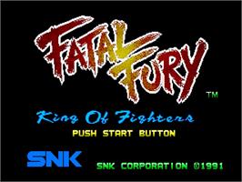 Title screen of Fatal Fury - King of Fighters on the SNK Neo-Geo AES.