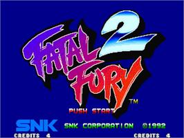Title screen of Fatal Fury 2 on the SNK Neo-Geo AES.