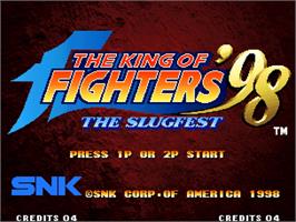 Title screen of King Of Fighters '98 - The Slugfest / King Of Fighters '98 - Dream Match Never Ends, The on the SNK Neo-Geo AES.