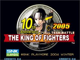 Title screen of King Of Fighters 10th Anniversary, The on the SNK Neo-Geo AES.
