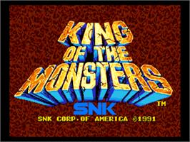 Title screen of King Of The Monsters on the SNK Neo-Geo AES.