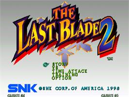 Title screen of Last Blade 2, The on the SNK Neo-Geo AES.