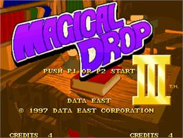Title screen of Magical Drop 3 on the SNK Neo-Geo AES.