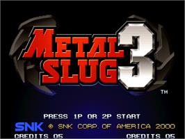 Title screen of Metal Slug 3 on the SNK Neo-Geo AES.