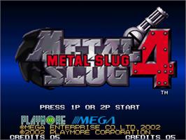Title screen of Metal Slug 4 on the SNK Neo-Geo AES.
