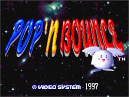 Title screen of Pop 'n Bounce on the SNK Neo-Geo AES.