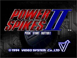 Title screen of Power Spikes 2 on the SNK Neo-Geo AES.