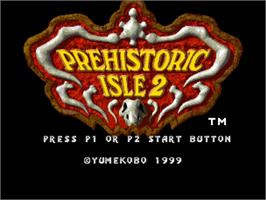 Title screen of Prehistoric Isle 2 on the SNK Neo-Geo AES.