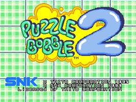 Title screen of Puzzle Bobble 2 on the SNK Neo-Geo AES.