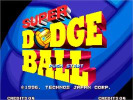 Title screen of Super Dodge Ball on the SNK Neo-Geo AES.