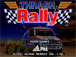 Title screen of Thrash Rally on the SNK Neo-Geo AES.