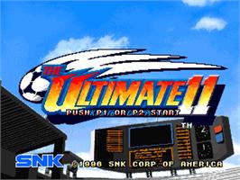 Title screen of Ultimate 11: SNK Football Championship on the SNK Neo-Geo AES.