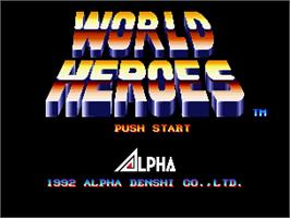 Title screen of World Heroes on the SNK Neo-Geo AES.