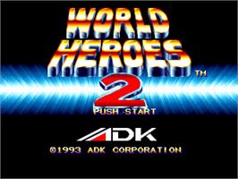 Title screen of World Heroes 2 on the SNK Neo-Geo AES.