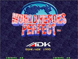 Title screen of World Heroes Perfect on the SNK Neo-Geo AES.