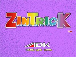 Title screen of Zintrick on the SNK Neo-Geo AES.