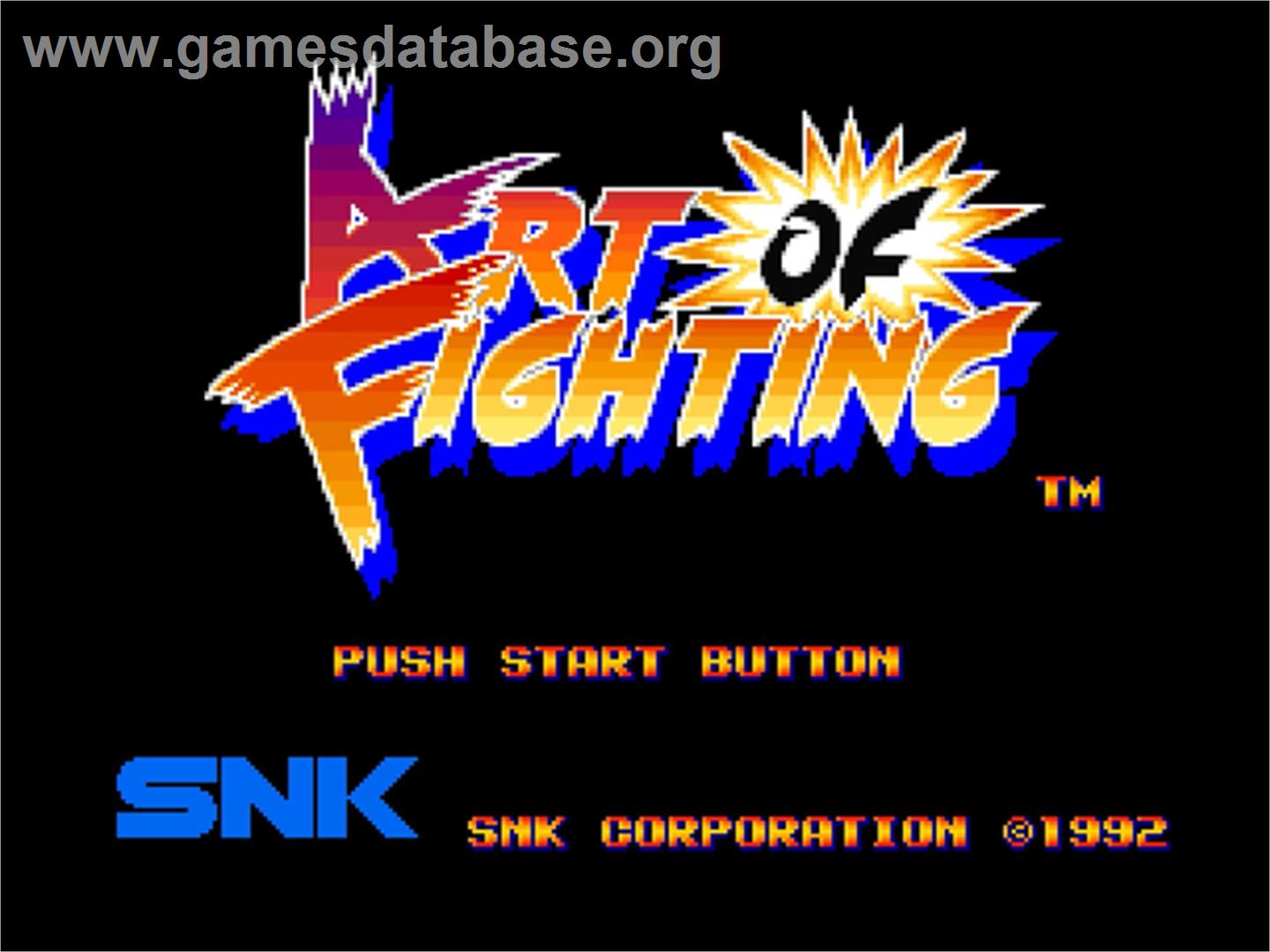 Art of Fighting - SNK Neo-Geo AES - Artwork - Title Screen