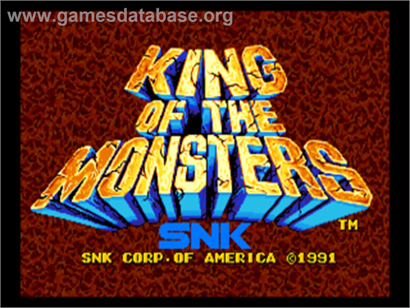 King Of The Monsters - SNK Neo-Geo AES - Artwork - Title Screen