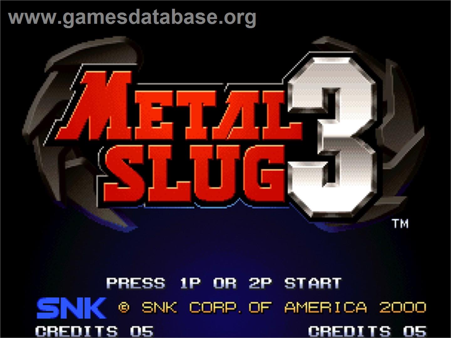 Metal Slug 3 - SNK Neo-Geo AES - Artwork - Title Screen