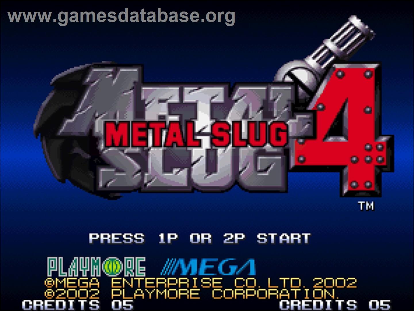 Metal Slug 4 - SNK Neo-Geo AES - Artwork - Title Screen