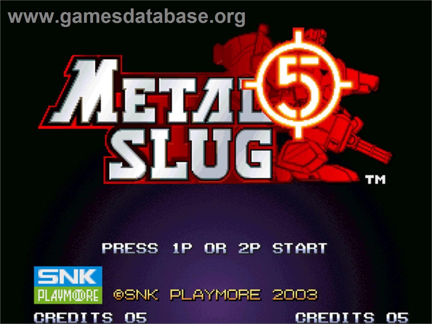 Metal Slug 5 - SNK Neo-Geo AES - Artwork - Title Screen