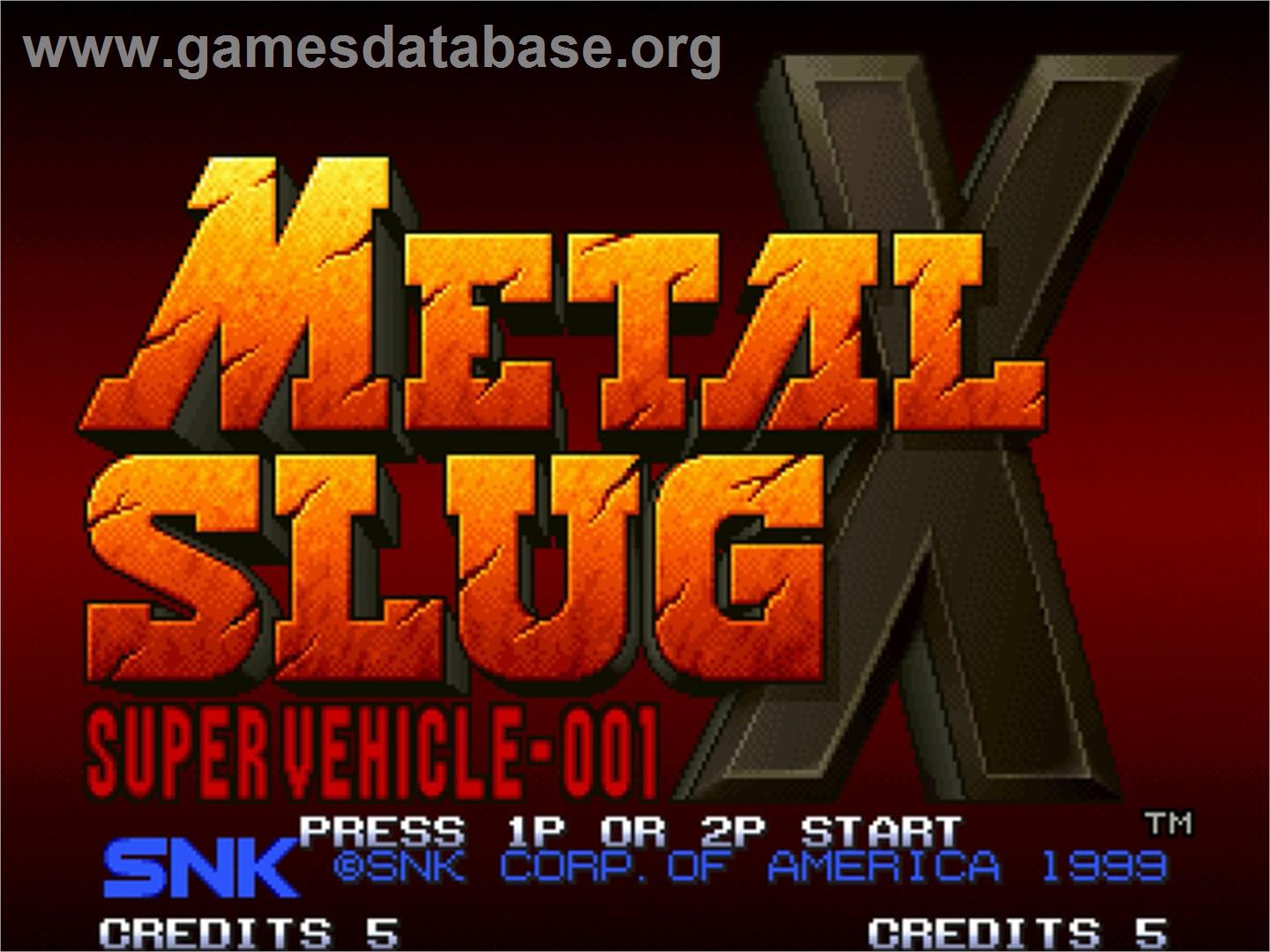 Metal Slug X - Super Vehicle-001 - SNK Neo-Geo AES - Artwork - Title Screen