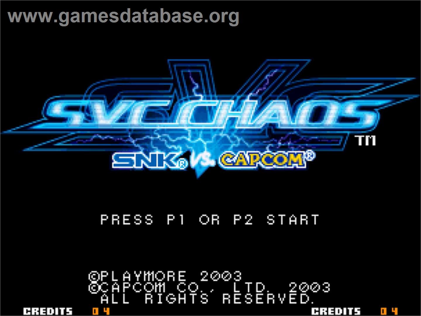 SNK vs. Capcom - SVC Chaos - SNK Neo-Geo AES - Artwork - Title Screen