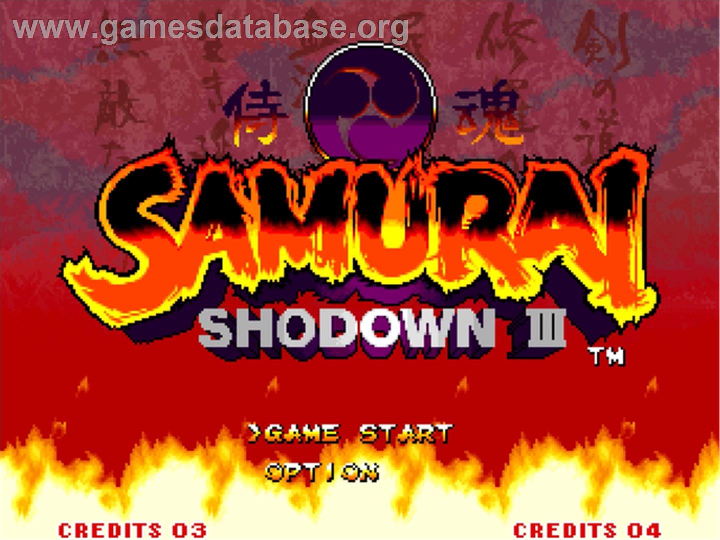 Samurai Shodown 3 - SNK Neo-Geo AES - Artwork - Title Screen
