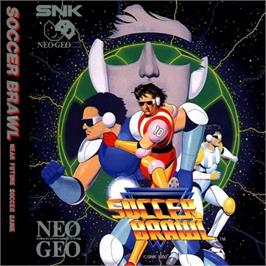 Box back cover for Soccer Brawl on the SNK Neo-Geo CD.