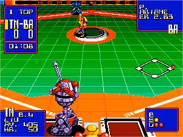 In game image of 2020 Super Baseball on the SNK Neo-Geo CD.
