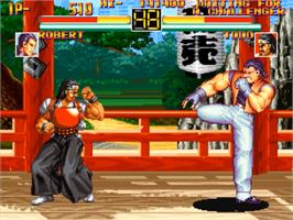 In game image of Art Of Fighting on the SNK Neo-Geo CD.