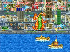 In game image of King Of The Monsters 2 - The Next Thing on the SNK Neo-Geo CD.