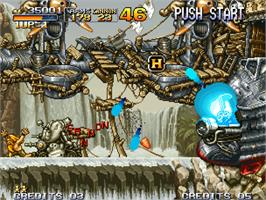 In game image of Metal Slug on the SNK Neo-Geo CD.