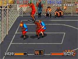 In game image of Street Hoop on the SNK Neo-Geo CD.