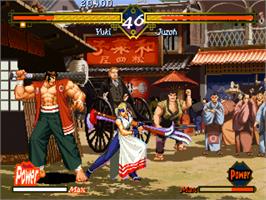 In game image of The Last Blade on the SNK Neo-Geo CD.