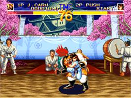 In game image of World Heroes 2 JET on the SNK Neo-Geo CD.