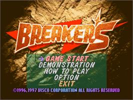 Title screen of Breakers on the SNK Neo-Geo CD.