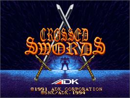 Title screen of Crossed Swords on the SNK Neo-Geo CD.