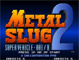Title screen of Metal Slug 2 on the SNK Neo-Geo CD.